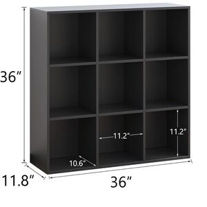 Black 9-Cube Organizer Shelf